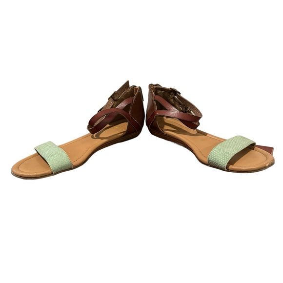 Women’s Flat Sandals With Double Ankle Straps, Zippered Back, Open Toe. Size 7.5 - Picture 5 of 8